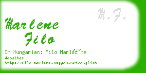 marlene filo business card